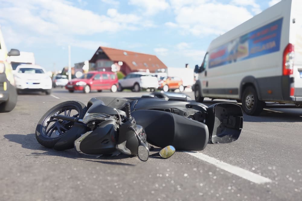 Motorcycle collision causes road rash